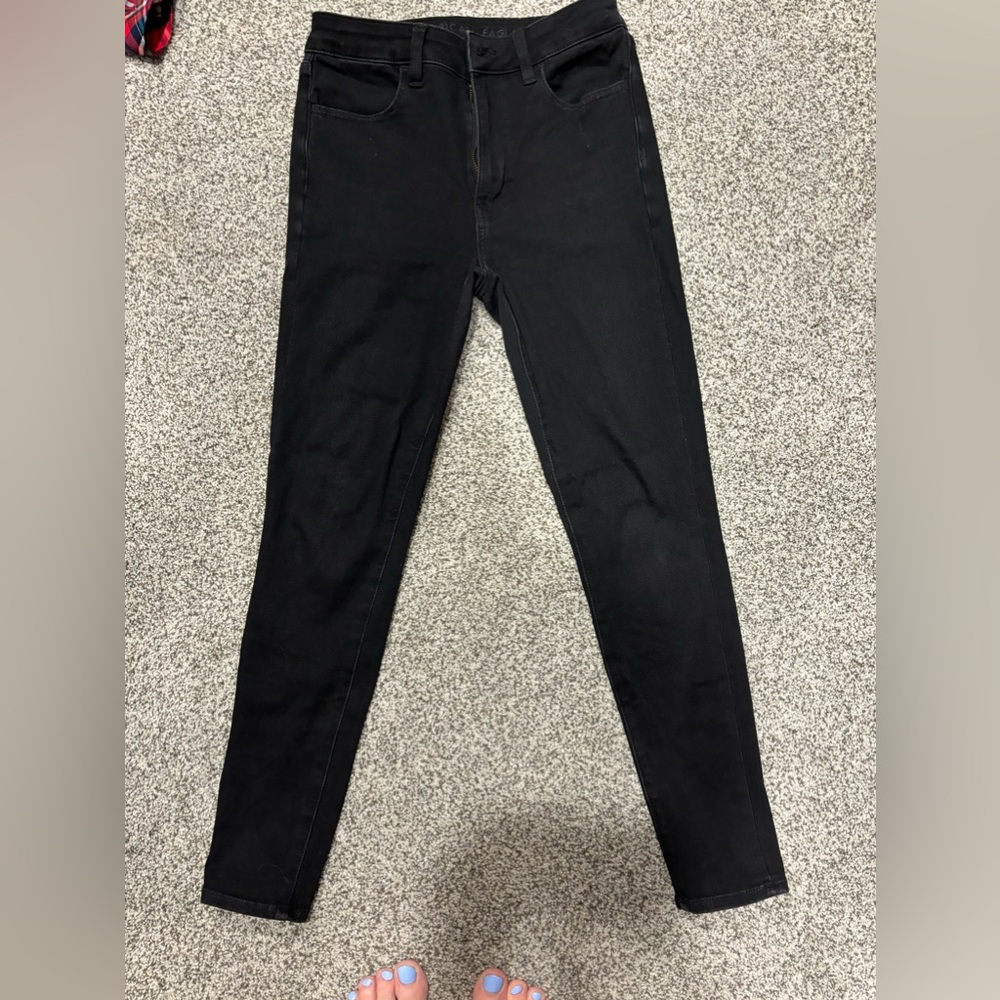 American Eagle super high rise black pant